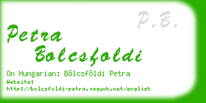 petra bolcsfoldi business card